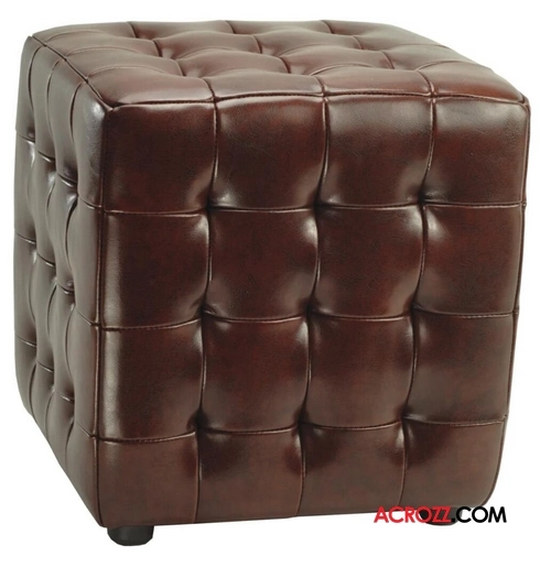 Party Furniture Leather Cube Stool Ottoman